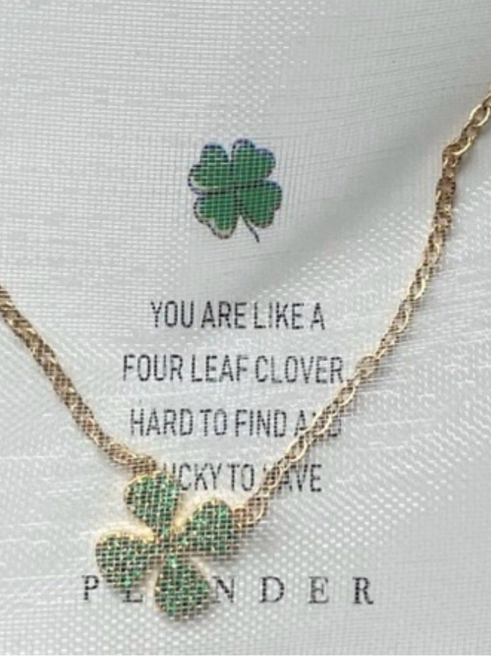 Plunder Design Lucky Clover Necklace 18k Gold Plated stainless steel 16-19” - Picture 4 of 4